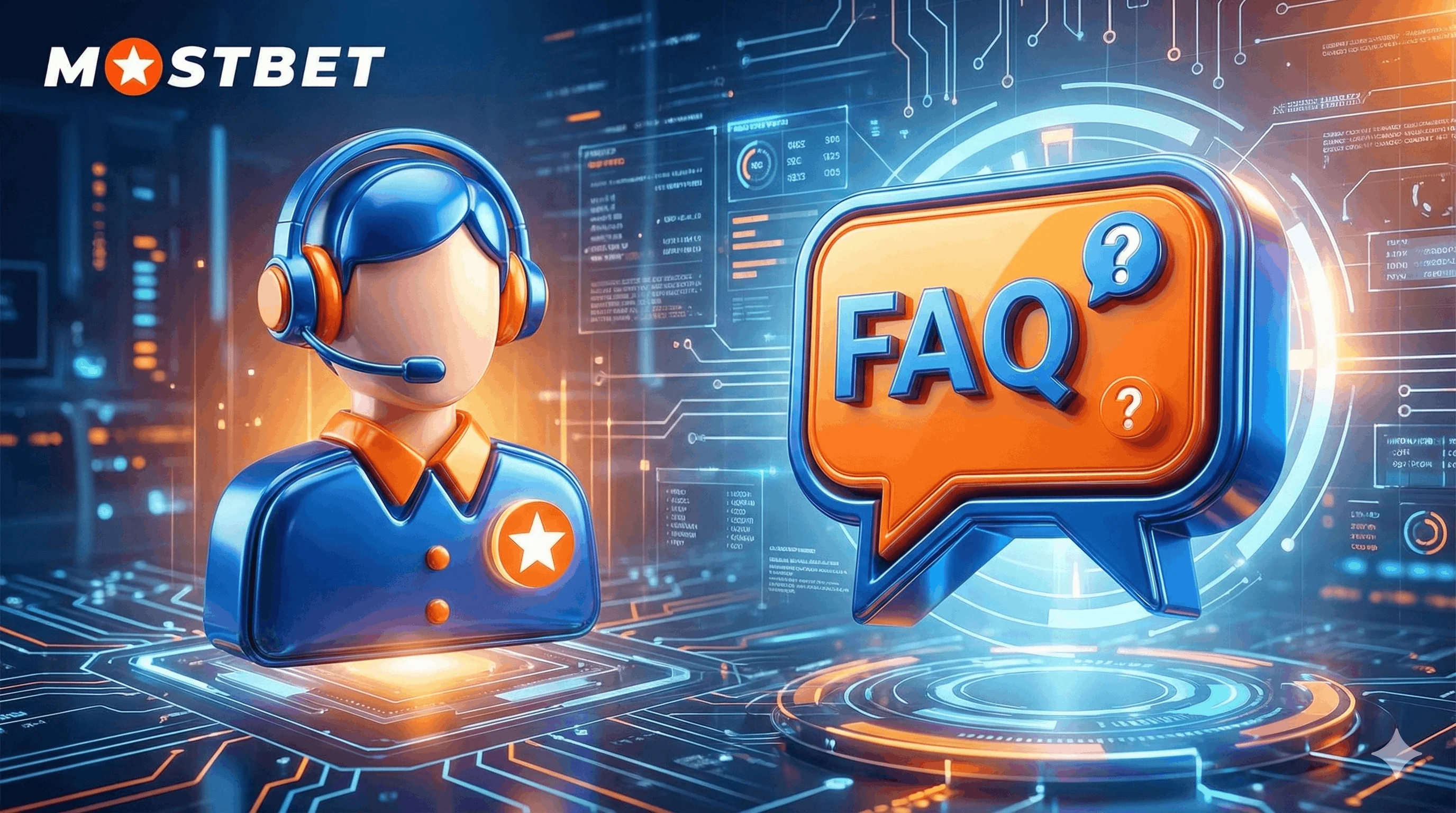 Mostbet Azerbaijan dəstək xidməti və FAQ bölməsinin görüntüsü